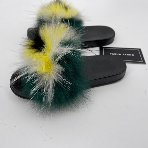 NWT Real Fur Slippers / Sandals, Multicolor - Picture 5 of 7